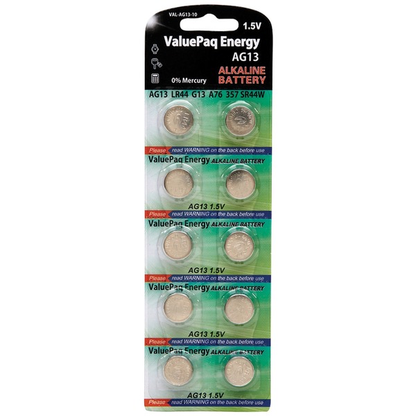 Dantona ValuePaq Energy AG13 Alkaline Button Cell Batteries, Pack/10 VAL-AG13-10